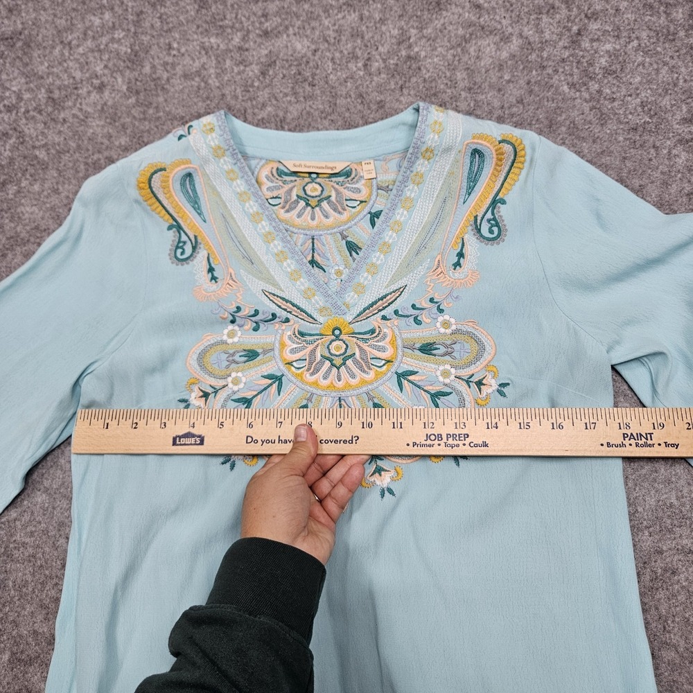 Soft Surroundings Top Women's PXS River Islands Embroidered Tunic Boho Floral - Picture 10 of 12